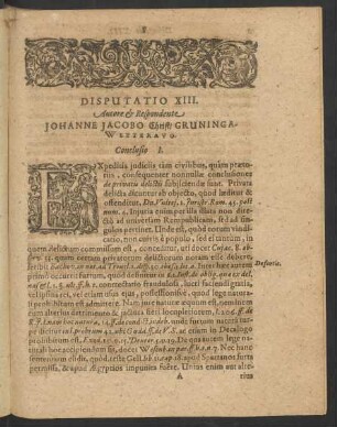Disputatio XIII. Authore et Respondente Johanne Jacobo Christ ...