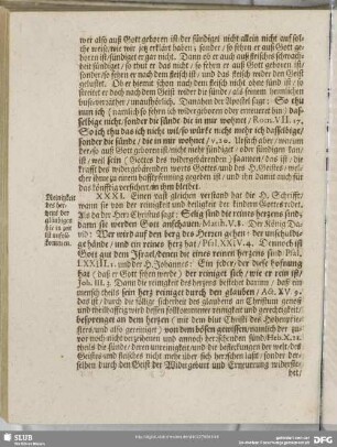 XXXI. Reinigkeit des hertzens der gläubigen hie in zeit ist unfollkommen
