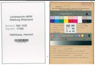 Entnazifizierung Heinrich Haferkamp , geb. 23.11.1917 (STeiger)