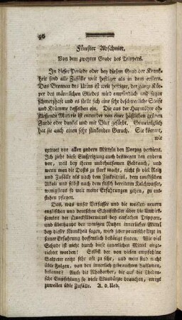 Fünfter Abschnitt. Von dem zweyten Grade des Trippers.