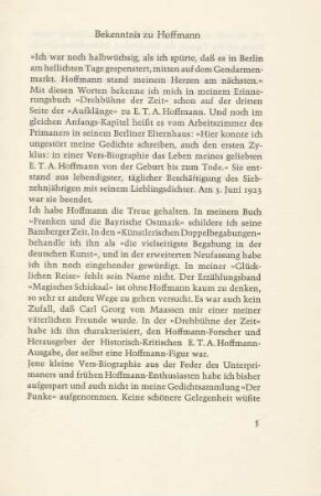 Bekenntnis zu Hoffmann