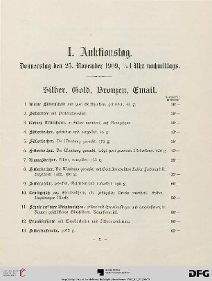 Silber, Gold, Bronzen, Email (Nr. 1-126)