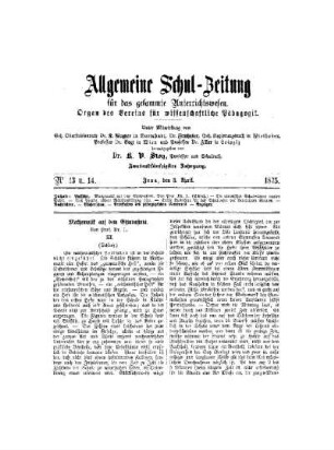 Mathematik auf dem Gymnasium : (Schluß)