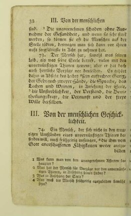 III. Von der menschlichen Geschicklichkeit