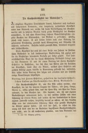 LVII. Die Knochenbrüchigkeit des Rindviehes