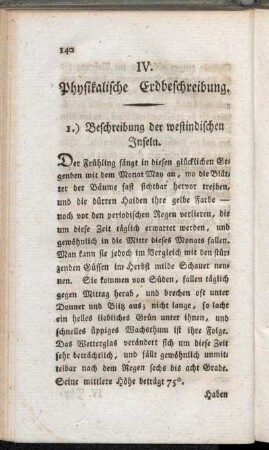 IV. Physikalische Erdbeschreibung