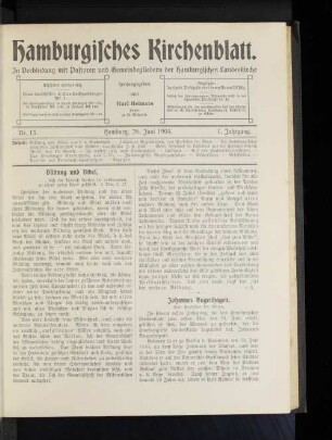 Nr. 13. Hamburg, 26. Juni 1904. 1. Jahrgang.