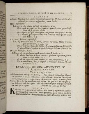 Evangelium Domin. Adventus IV, Jo. I, 19 - 28, Extans