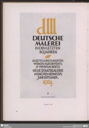 Ausstellungsplakat "Deutsche Malerei in den letzten 50 Jahren"