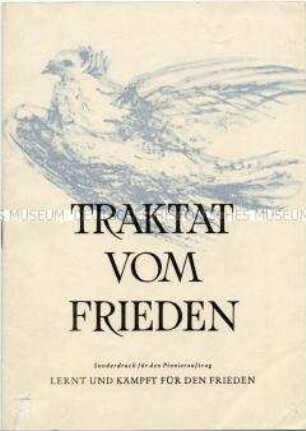Agitationsschrift des Zentralrates der FDJ zum weltweiten Friedenskampf der jungen Generation