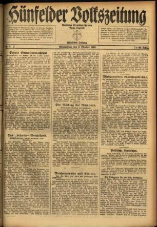 Ausgabe vom Donnerstag, den 09. Oktober 1919.