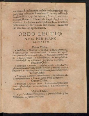 Ordo Lectionum Per Hanc Aestatem.