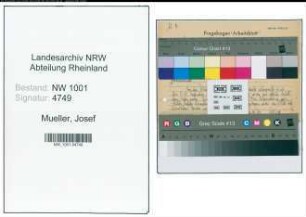 Entnazifizierung Josef Mueller, geb. 04.06.1913 (Kaufm.Angest.)