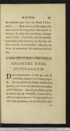 Chapitre XVIII. Lucile aime & le dit