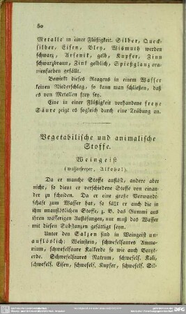 Vegetabilische und animalische Stoffe