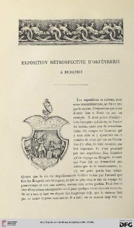 2. Pér. 30.1884: Exposition rétrospective d'orfèvrerie a Budapest