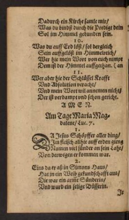 Am Tage Maria Magdalene ...