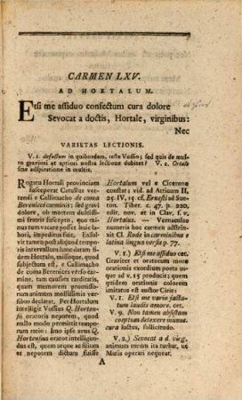 C. Valerii Catvlli Carmina : Varietate Lectionis Et Perpetva Adnotatione Illvstrata ; Accedit Index Vberrimvs, Tomvs Posterior