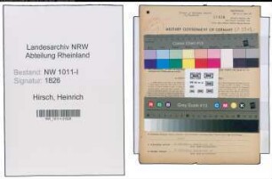 Entnazifizierung Heinrich Hirsch , geb. 06.01.1886 (Fabrikant)