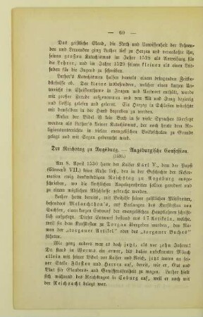 Der Reichstag zu Augsburg. - Augsburgische Confession. (1530.)