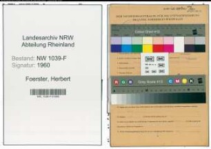 Entnazifizierung Herbert Foerster , geb. 30.07.1911 ()