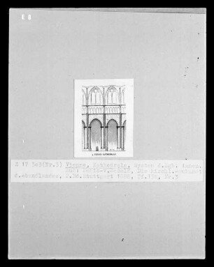 Vienne (Isère), Aufriss des Langhaussystems im Inneren in der Kathedrale Saint Maurice