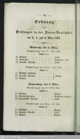 Ordnung der Prüfungen in der Annen-Realschule