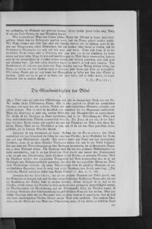 Die Glaubwürdigkeit der Bibel
