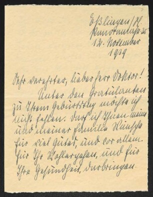 Brief von Lilly Bechtle an Gerhart Hauptmann