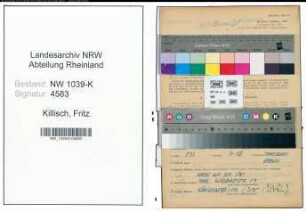 Entnazifizierung Fritz Killisch , geb. 04.12.1909 (Angestellter)