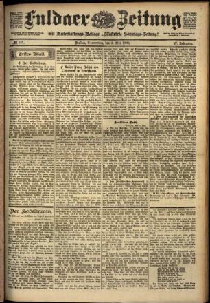 Erste Ausgabe vom Donnerstag, den 03. Mai 1900.