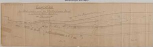 Beuel, Bahnhof, Rheinwerft: Lageplan des Bahnhofs und der Werftanlagen in der Gemeinde Vilich-Rheindorf. April 1924 mit nachträglicher Eintragung von Änderungen.