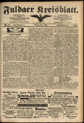 Zweite Ausgabe vom Freitag, den 06. Mai 1904.