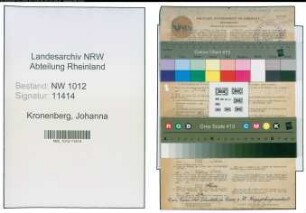 Entnazifizierung Johanna Kronenberg , geb. 24.05.1895 ()