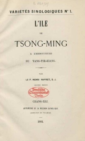 L'île de Tsong-ming à l'embouchure du Yang-tse-kiang