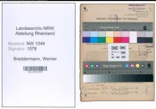 Entnazifizierung Werner Breddermann , geb. 23.11.1901 (Lichtpauser)