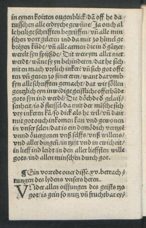 Ein vorrede over disse .xv. betrachtungen des lydens unsers heren.