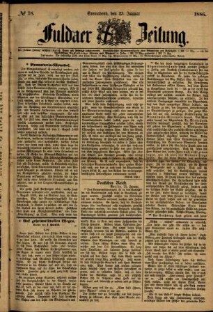 Ausgabe vom Samstag, den 23. Januar 1886.