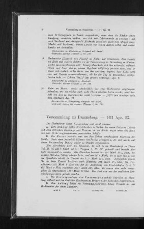 Versammlung zu Braunsberg. - 1411 Apr. 23.