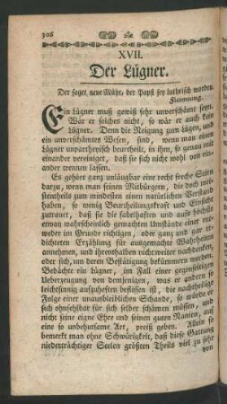 XVII. Der Lügner