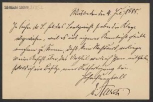 Brief an B. Schott's Söhne : 04.07.1885