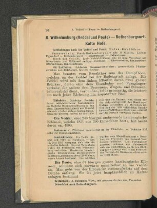 8. Wilhelmsburg (Veddel und Peute) - Rothenburgsort. Kalte Hofe.