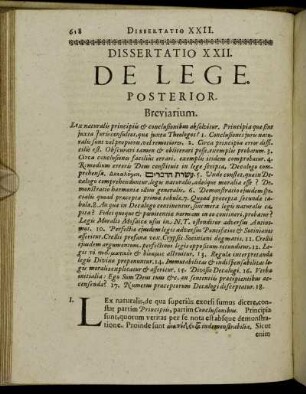 Dissertatio XXII. De Lege. Posterior.