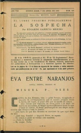 1924008334: Eva entre naranjos : novela inédita