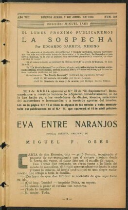 1924008334: Eva entre naranjos : novela inédita