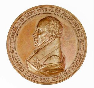 Medaille auf das 50jährige Doktorjubiläum des Anatomen und Anthropologen Johann Friedrich Blumenbach