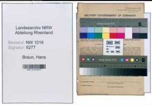 Entnazifizierung Hans Braun , geb. 13.04.1905 (Ingenieur)