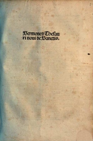 Sermones Thesauri noui de Sanctis