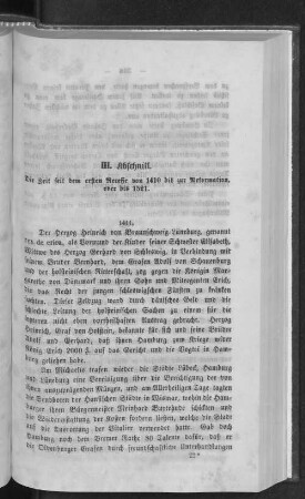 III. Abschnitt. Die Zeit seit dem ersten Recesse von 1410 bis zur Reformation, oder bis 1521.
