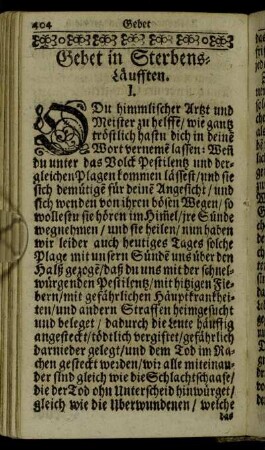 Gebet in Sterbens-Läufften.